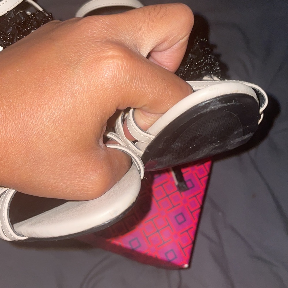 Zara Pink Black Bead and Crystal Strappy High Heel Sandals - Picture 8 of 17